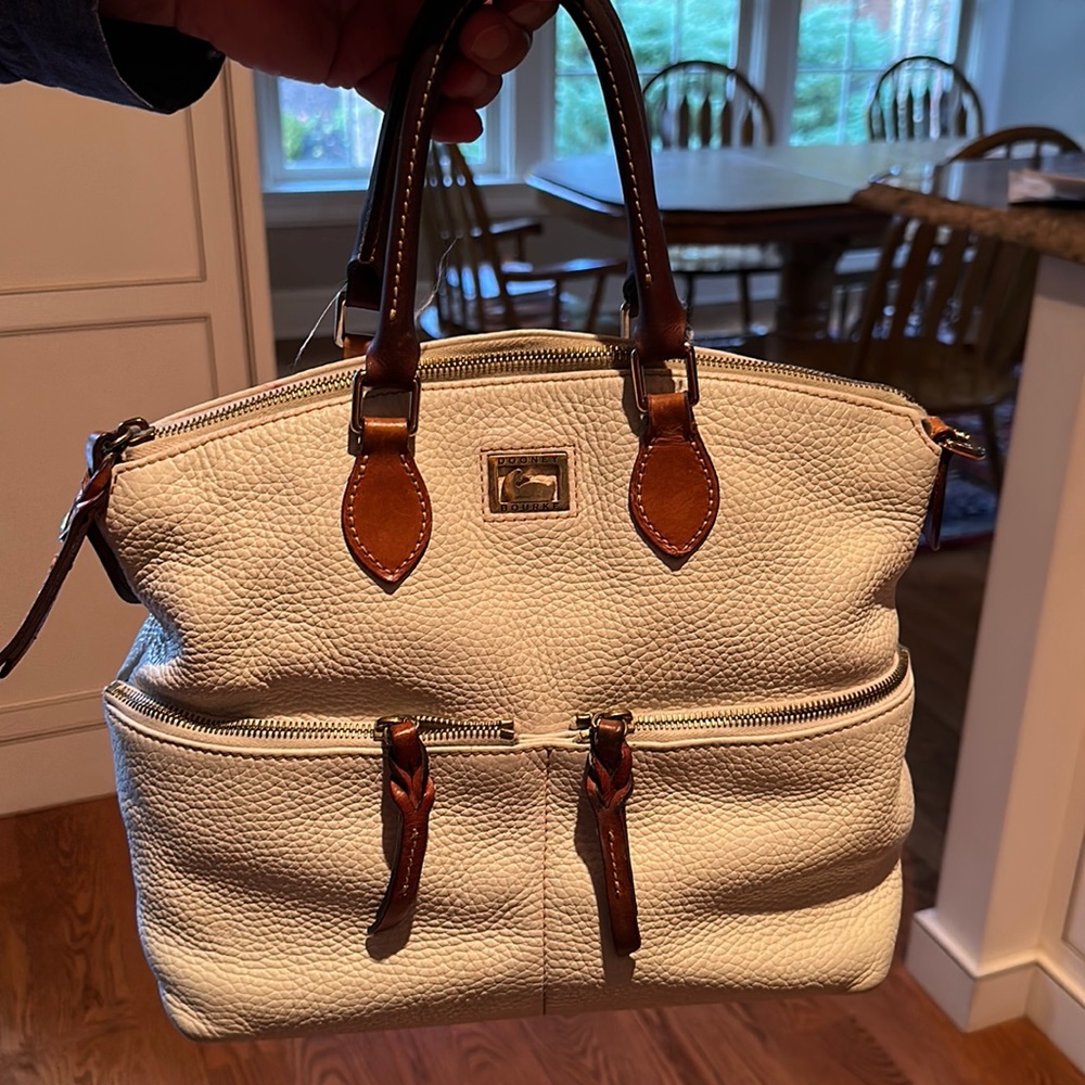 Rooney Bourke handbag. All leather with two front zippers and inter zippers.